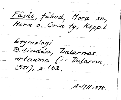 Bild på arkivkortet för arkivposten Fåsås