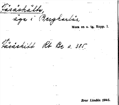Bild på arkivkortet för arkivposten Fåsåskätte