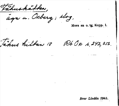 Bild på arkivkortet för arkivposten Fähuskätten