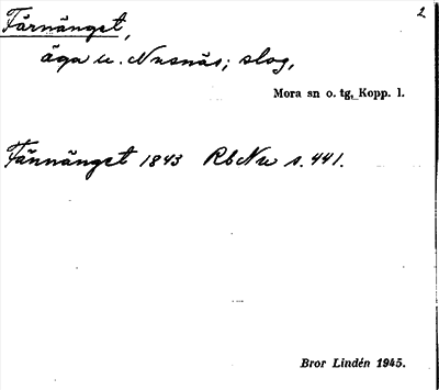 Bild på arkivkortet för arkivposten Färnänget