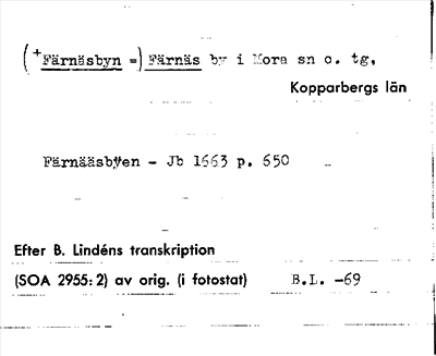 Bild på arkivkortet för arkivposten (*Färnäsbyn =) Färnäs