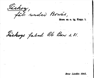 Bild på arkivkortet för arkivposten Fäskog.