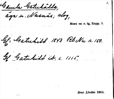 Bild på arkivkortet för arkivposten Gamla Gatukätte