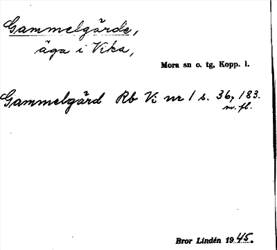 Bild på arkivkortet för arkivposten Gammelgärde