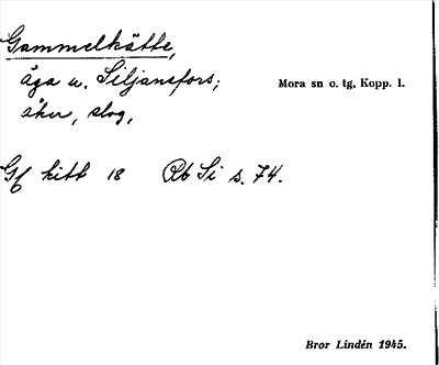 Bild på arkivkortet för arkivposten Gammelkätte
