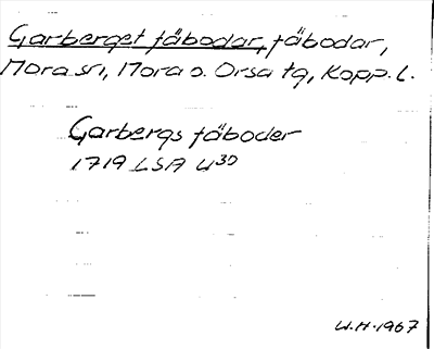 Bild på arkivkortet för arkivposten Garberget fäbodar
