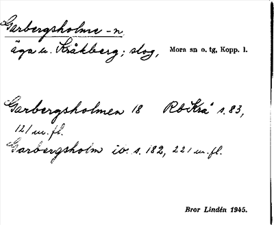 Bild på arkivkortet för arkivposten Garbergsholme -n