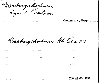Bild på arkivkortet för arkivposten Garbergsholmen