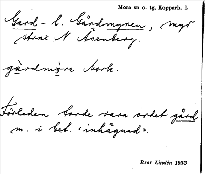 Bild på arkivkortet för arkivposten Gardmyren l. Gårdmyren