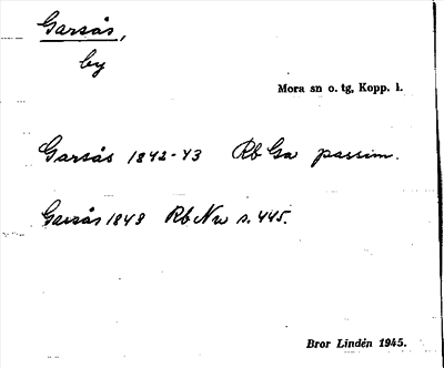Bild på arkivkortet för arkivposten Garsås