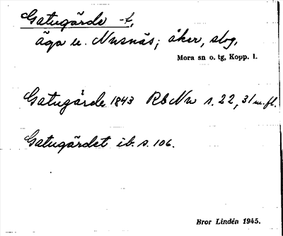 Bild på arkivkortet för arkivposten Gatugärde -t