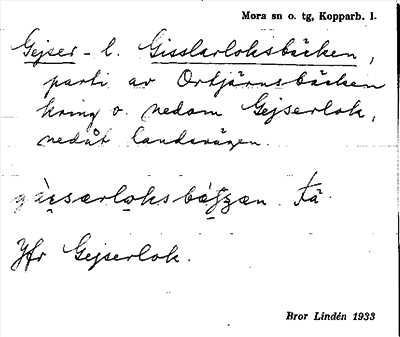 Bild på arkivkortet för arkivposten Geiserloksbäcken l. Gisslarloksbäcken