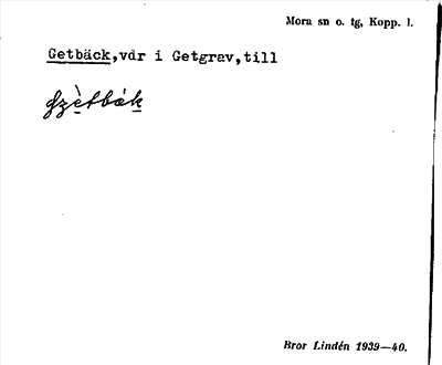 Bild på arkivkortet för arkivposten Getbäck