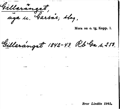 Bild på arkivkortet för arkivposten Gillaränget