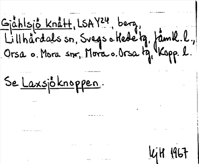 Bild på arkivkortet för arkivposten Gjählsjö knätt