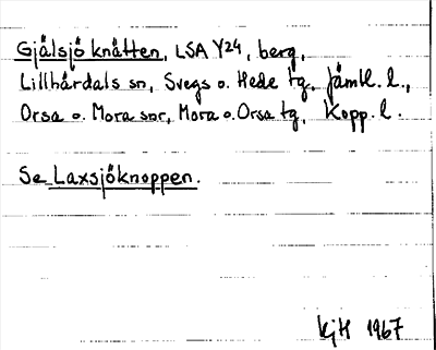 Bild på arkivkortet för arkivposten Gjälsjö knätten