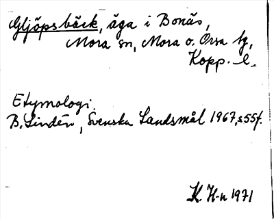 Bild på arkivkortet för arkivposten Gljöpsbäck