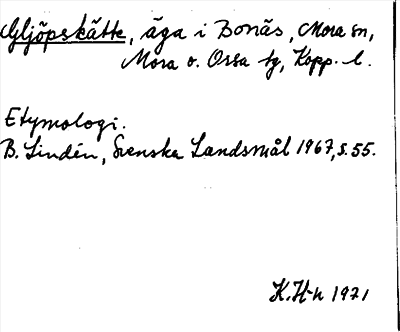 Bild på arkivkortet för arkivposten Gljöpskätte