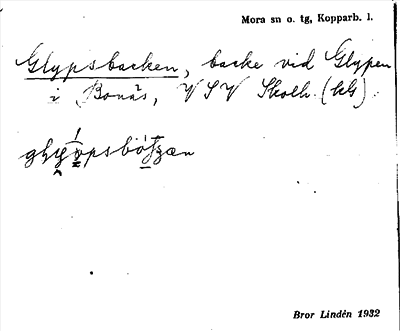Bild på arkivkortet för arkivposten Glypsbacken