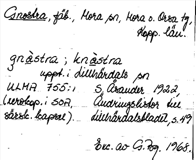 Bild på arkivkortet för arkivposten Gnostra