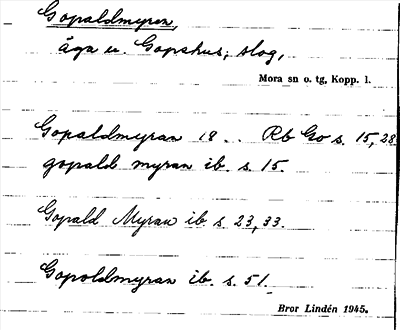 Bild på arkivkortet för arkivposten Gopaldmyren