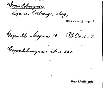 Bild på arkivkortet för arkivposten Gopaldmyren