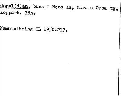 Bild på arkivkortet för arkivposten Gopal(d)ån