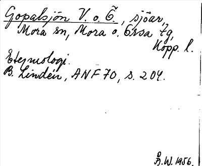 Bild på arkivkortet för arkivposten Gopalsjön V. o. Ö.