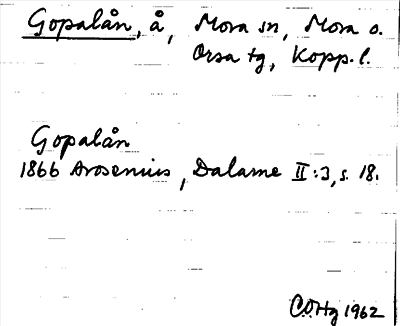 Bild på arkivkortet för arkivposten Gopalån
