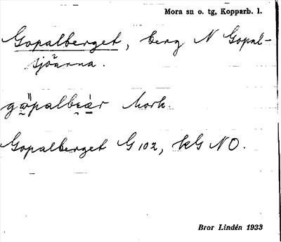 Bild på arkivkortet för arkivposten Gophalberget