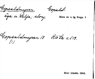 Bild på arkivkortet för arkivposten Gopsaldmyren