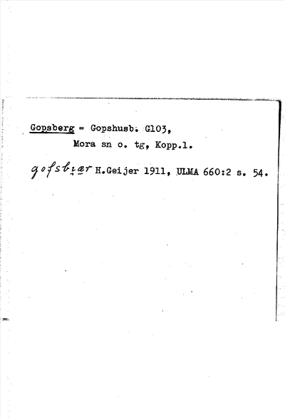 Bild på arkivkortet för arkivposten Gopsberg = Gopshusb.
