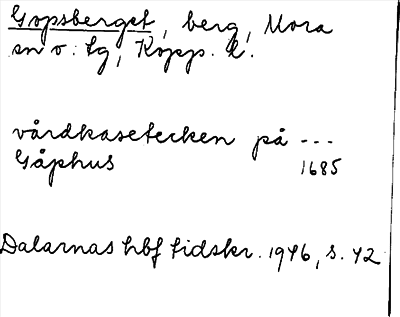 Bild på arkivkortet för arkivposten Gopsberget