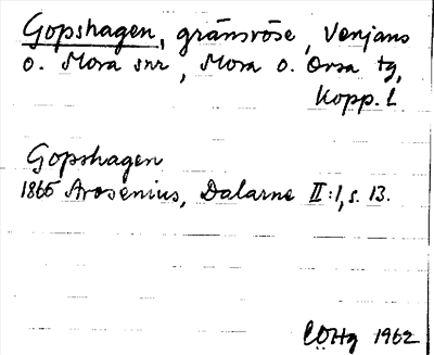 Bild på arkivkortet för arkivposten Gopshagen