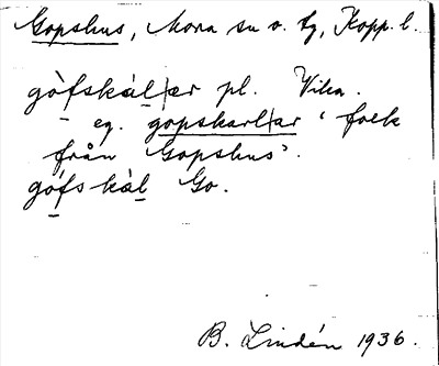 Bild på arkivkortet för arkivposten Gopshus