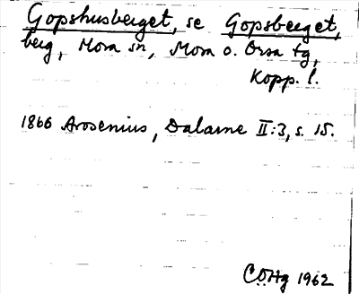 Bild på arkivkortet för arkivposten Gopshusberget, se Gopsberget