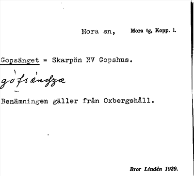 Bild på arkivkortet för arkivposten Gopsänget