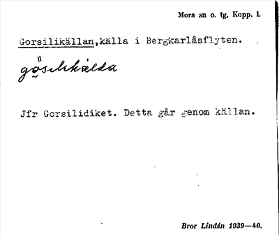 Bild på arkivkortet för arkivposten Gorsilikällan