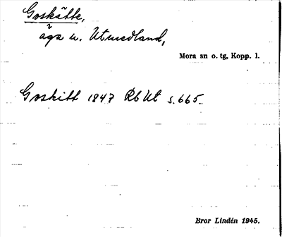 Bild på arkivkortet för arkivposten Goskätte
