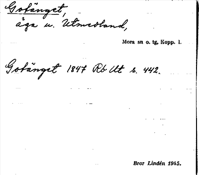 Bild på arkivkortet för arkivposten Gotänget
