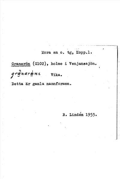 Bild på arkivkortet för arkivposten Granerön