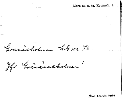Bild på arkivkortet för arkivposten Granåsholmen