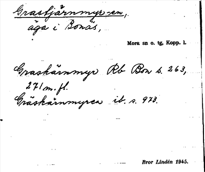 Bild på arkivkortet för arkivposten Grastjärnmyr -en