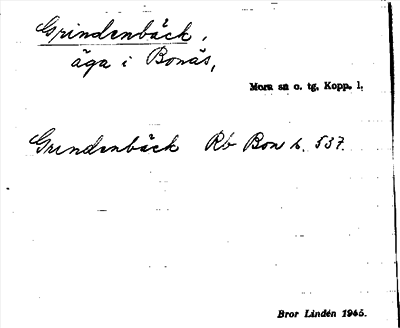 Bild på arkivkortet för arkivposten Grindenbäck