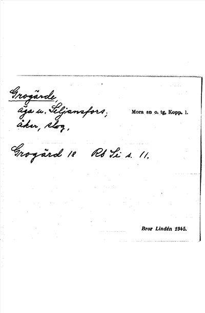 Bild på arkivkortet för arkivposten Grogärde