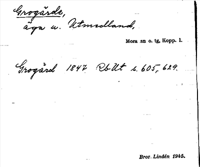 Bild på arkivkortet för arkivposten Grogärde