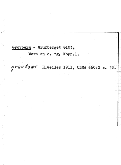 Bild på arkivkortet för arkivposten Grovberg = Grufberget