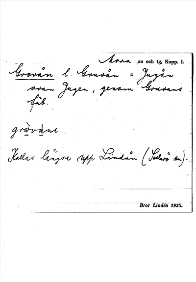 Bild på arkivkortet för arkivposten Grovån l. Gruvån = Jugån