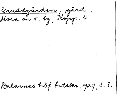 Bild på arkivkortet för arkivposten Gruddgården