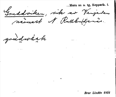 Bild på arkivkortet för arkivposten Gruddviken